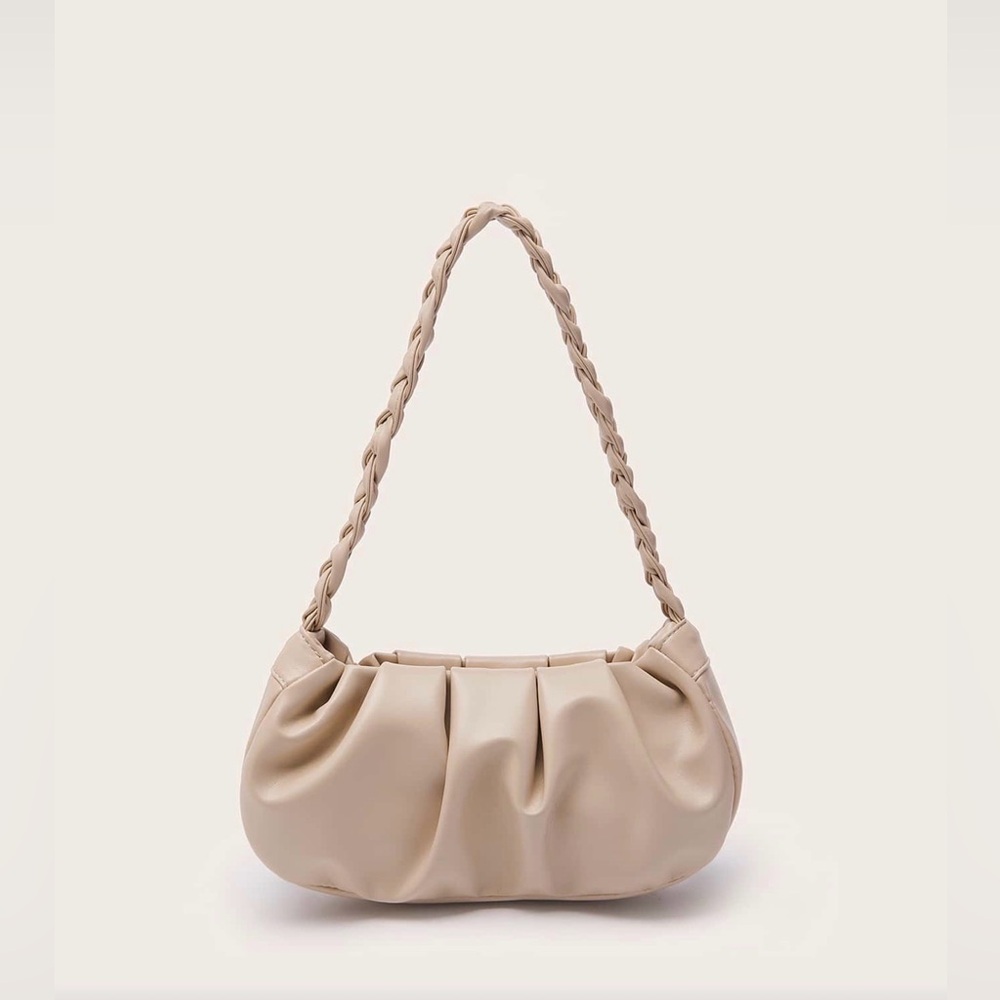 Elegant Cream Braided Handle Women's Bag